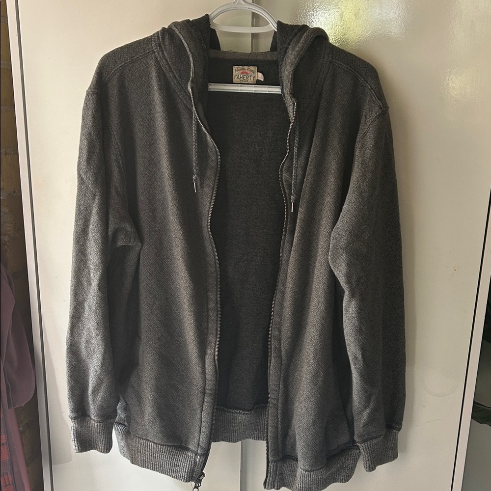 Faherty Charcoal Zip-Up Sweater hoodie